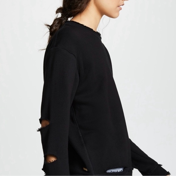 ALALA Cypher Sweatshirt black destroyed  crewneck size small EUC - Picture 3 of 13